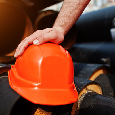 Helmet Hard Hat in a Commercial Setting